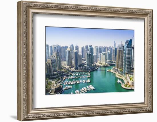 High View of Dubai Marina, Dubai, United Arab Emirates, Middle East-Fraser Hall-Framed Photographic Print