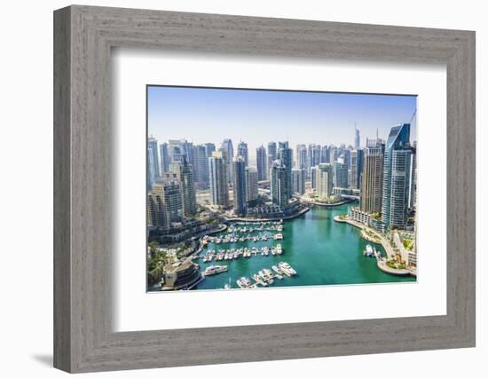 High View of Dubai Marina, Dubai, United Arab Emirates, Middle East-Fraser Hall-Framed Photographic Print