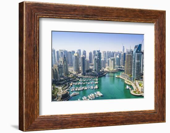 High View of Dubai Marina, Dubai, United Arab Emirates, Middle East-Fraser Hall-Framed Photographic Print