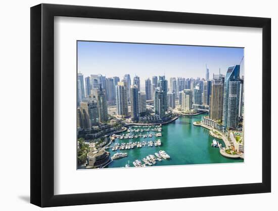 High View of Dubai Marina, Dubai, United Arab Emirates, Middle East-Fraser Hall-Framed Photographic Print