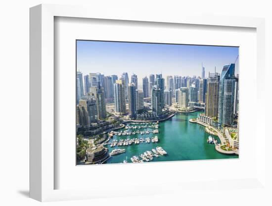 High View of Dubai Marina, Dubai, United Arab Emirates, Middle East-Fraser Hall-Framed Photographic Print