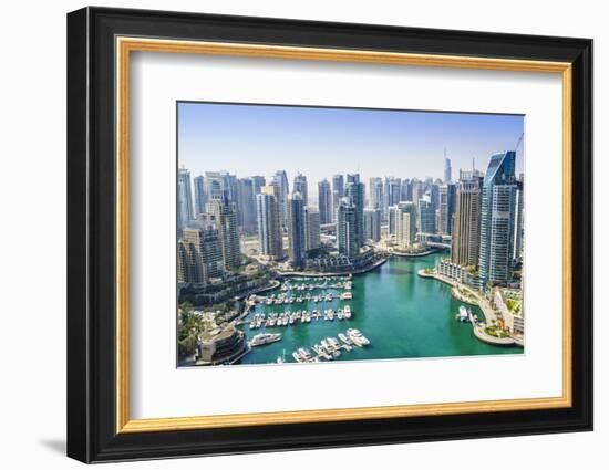 High View of Dubai Marina, Dubai, United Arab Emirates, Middle East-Fraser Hall-Framed Photographic Print