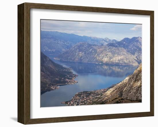 High View of the Fjord at Kotor Bay, Kotor, UNESCO World Heritage Site, Montenegro, Europe-Martin Child-Framed Photographic Print