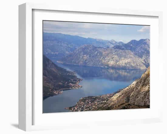 High View of the Fjord at Kotor Bay, Kotor, UNESCO World Heritage Site, Montenegro, Europe-Martin Child-Framed Photographic Print