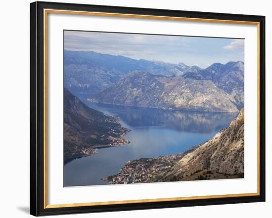 High View of the Fjord at Kotor Bay, Kotor, UNESCO World Heritage Site, Montenegro, Europe-Martin Child-Framed Photographic Print