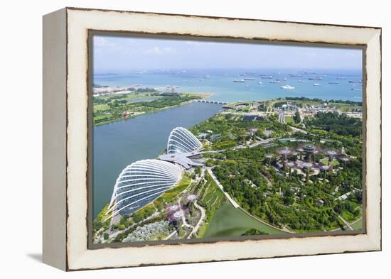 High View Overlooking Gardens by Bay Botanical Gardens with its Conservatories and Supertree Grove-Fraser Hall-Framed Premier Image Canvas