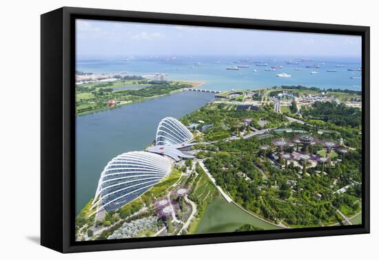 High View Overlooking Gardens by Bay Botanical Gardens with its Conservatories and Supertree Grove-Fraser Hall-Framed Premier Image Canvas