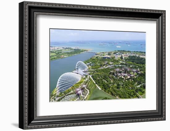 High View Overlooking Gardens by Bay Botanical Gardens with its Conservatories and Supertree Grove-Fraser Hall-Framed Photographic Print