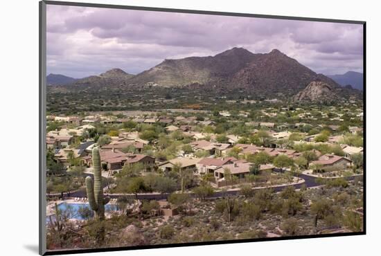High Viewpoint of Arizona North Scottsdale,Cavecreek Community with Mountain in Background.-BCFC-Mounted Photographic Print