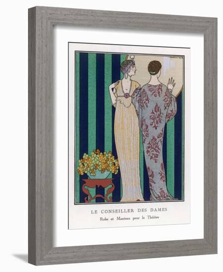 High-Waisted Clinging Gown-Georges Barbier-Framed Photographic Print