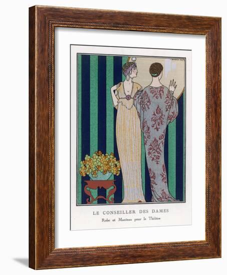 High-Waisted Clinging Gown-Georges Barbier-Framed Photographic Print