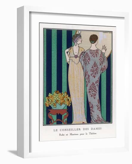 High-Waisted Clinging Gown-Georges Barbier-Framed Photographic Print