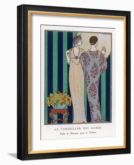 High-Waisted Clinging Gown-Georges Barbier-Framed Photographic Print