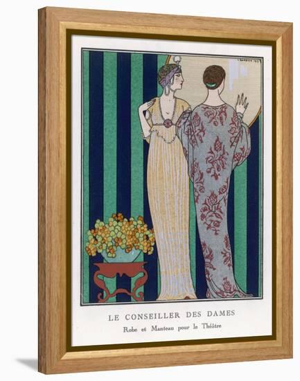 High-Waisted Clinging Gown-Georges Barbier-Framed Premier Image Canvas