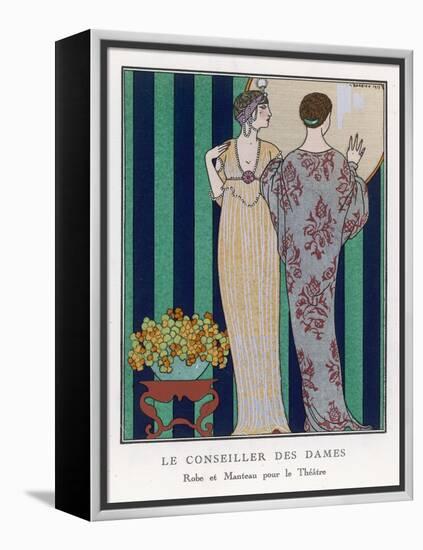 High-Waisted Clinging Gown-Georges Barbier-Framed Premier Image Canvas