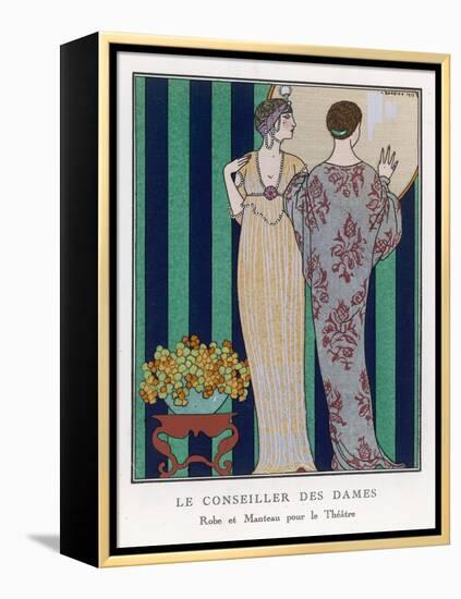 High-Waisted Clinging Gown-Georges Barbier-Framed Premier Image Canvas