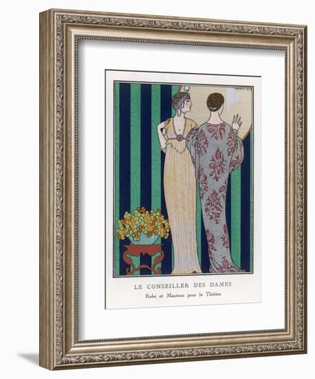 High-Waisted Clinging Gown-Georges Barbier-Framed Photographic Print