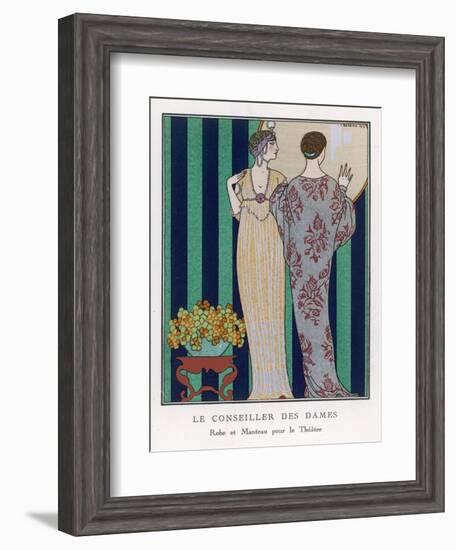 High-Waisted Clinging Gown-Georges Barbier-Framed Photographic Print