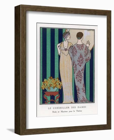 High-Waisted Clinging Gown-Georges Barbier-Framed Photographic Print