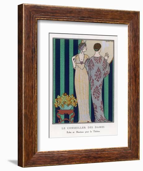 High-Waisted Clinging Gown-Georges Barbier-Framed Photographic Print