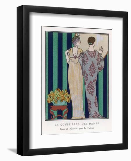 High-Waisted Clinging Gown-Georges Barbier-Framed Photographic Print