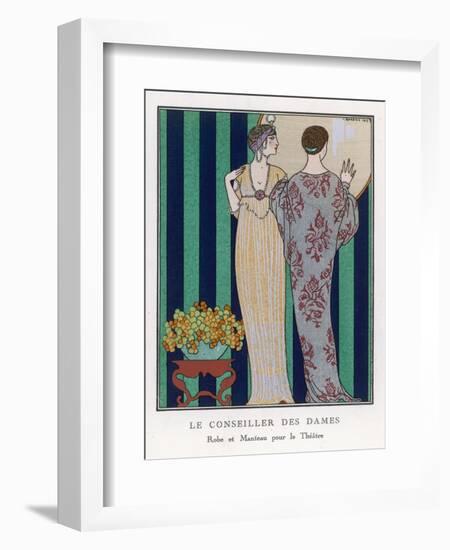 High-Waisted Clinging Gown-Georges Barbier-Framed Photographic Print