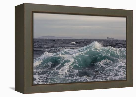 High Winds and Heavy Seas on Approach to the New Island Nature Reserve, Falkland Islands-Michael Nolan-Framed Premier Image Canvas