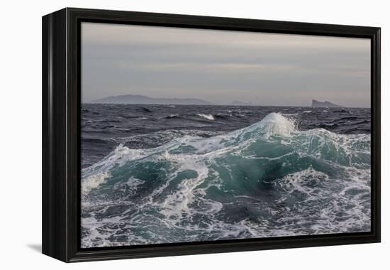 High Winds and Heavy Seas on Approach to the New Island Nature Reserve, Falkland Islands-Michael Nolan-Framed Premier Image Canvas