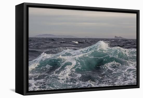 High Winds and Heavy Seas on Approach to the New Island Nature Reserve, Falkland Islands-Michael Nolan-Framed Premier Image Canvas