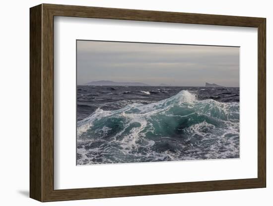 High Winds and Heavy Seas on Approach to the New Island Nature Reserve, Falkland Islands-Michael Nolan-Framed Photographic Print