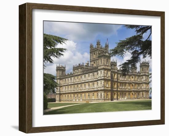 Highclere Castle, Home of Earl of Carnarvon, Location for BBC's Downton Abbey, Hampshire, England-James Emmerson-Framed Photographic Print