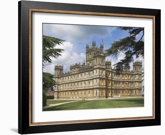 Highclere Castle, Home of Earl of Carnarvon, Location for BBC's Downton Abbey, Hampshire, England-James Emmerson-Framed Photographic Print