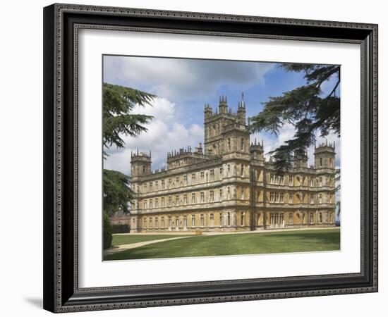 Highclere Castle, Home of Earl of Carnarvon, Location for BBC's Downton Abbey, Hampshire, England-James Emmerson-Framed Photographic Print