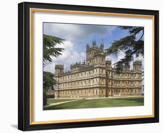 Highclere Castle, Home of Earl of Carnarvon, Location for BBC's Downton Abbey, Hampshire, England-James Emmerson-Framed Photographic Print