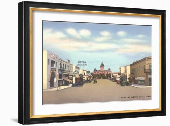 Highland Avenue, Marfa, Texas-null-Framed Premium Giclee Print