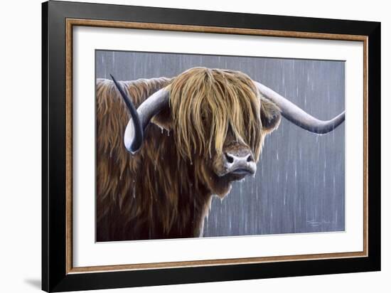 Highland Bull Rainy Day-Jeremy Paul-Framed Giclee Print