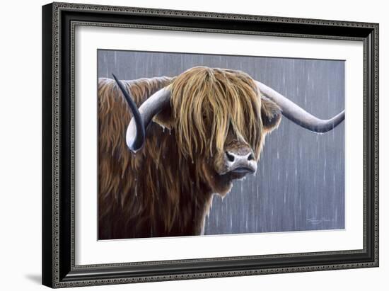 Highland Bull Rainy Day-Jeremy Paul-Framed Giclee Print