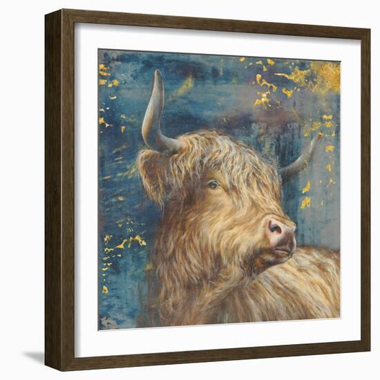 Highland Bull-Dina Peregojina-Framed Art Print