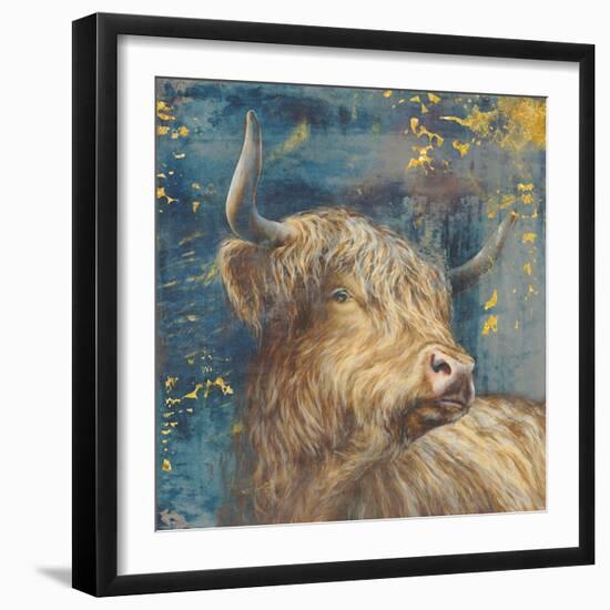 Highland Bull-Dina Peregojina-Framed Art Print