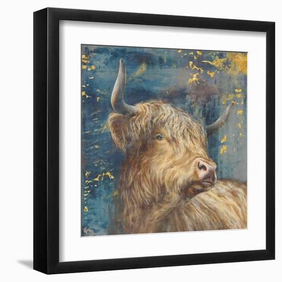 Highland Bull-Dina Peregojina-Framed Art Print