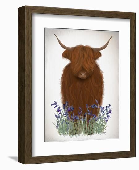 Highland Cow, Bluebell-Fab Funky-Framed Art Print