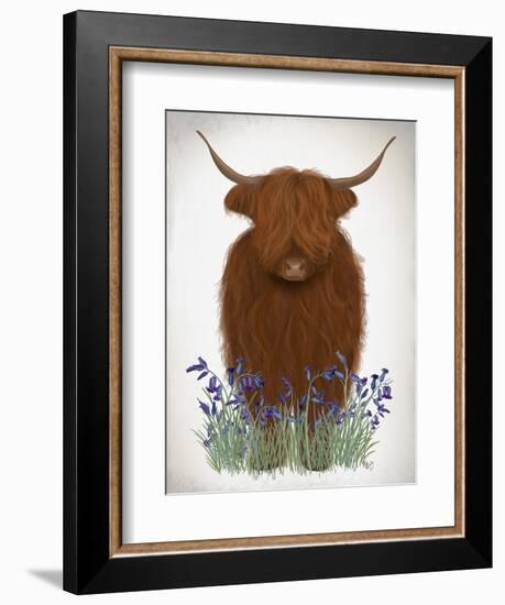Highland Cow, Bluebell-Fab Funky-Framed Art Print