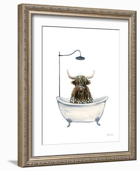 Highland Cow in Tub-Yvette St. Amant-Framed Art Print