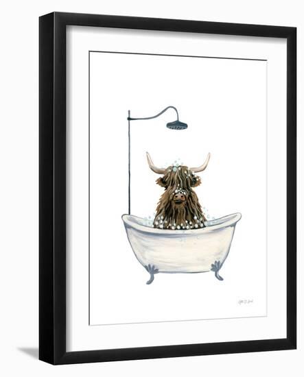 Highland Cow in Tub-Yvette St. Amant-Framed Art Print