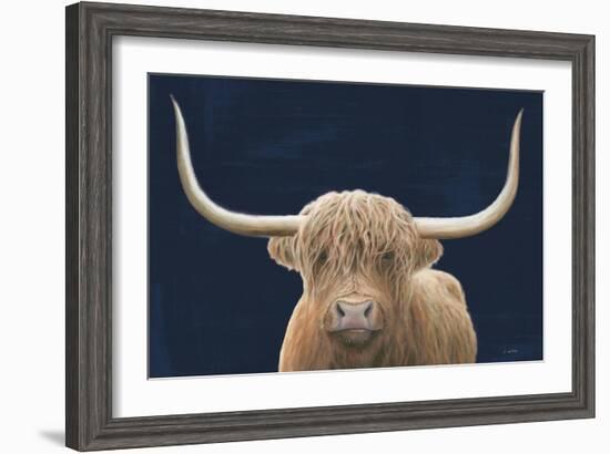 Highland Cow Navy-James Wiens-Framed Art Print