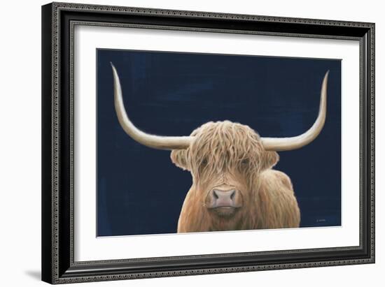 Highland Cow Navy-James Wiens-Framed Art Print