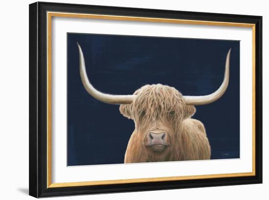 Highland Cow Navy-James Wiens-Framed Art Print