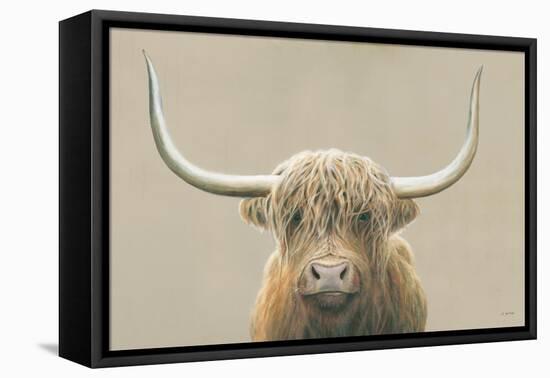 Highland Cow Neutral-James Wiens-Framed Stretched Canvas