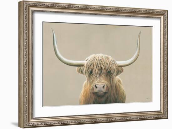 Highland Cow Neutral-James Wiens-Framed Art Print