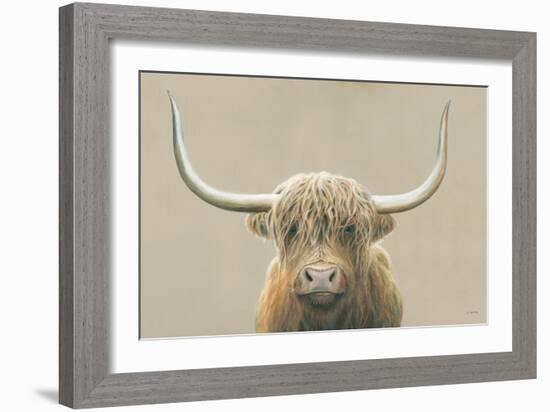 Highland Cow Neutral-James Wiens-Framed Art Print